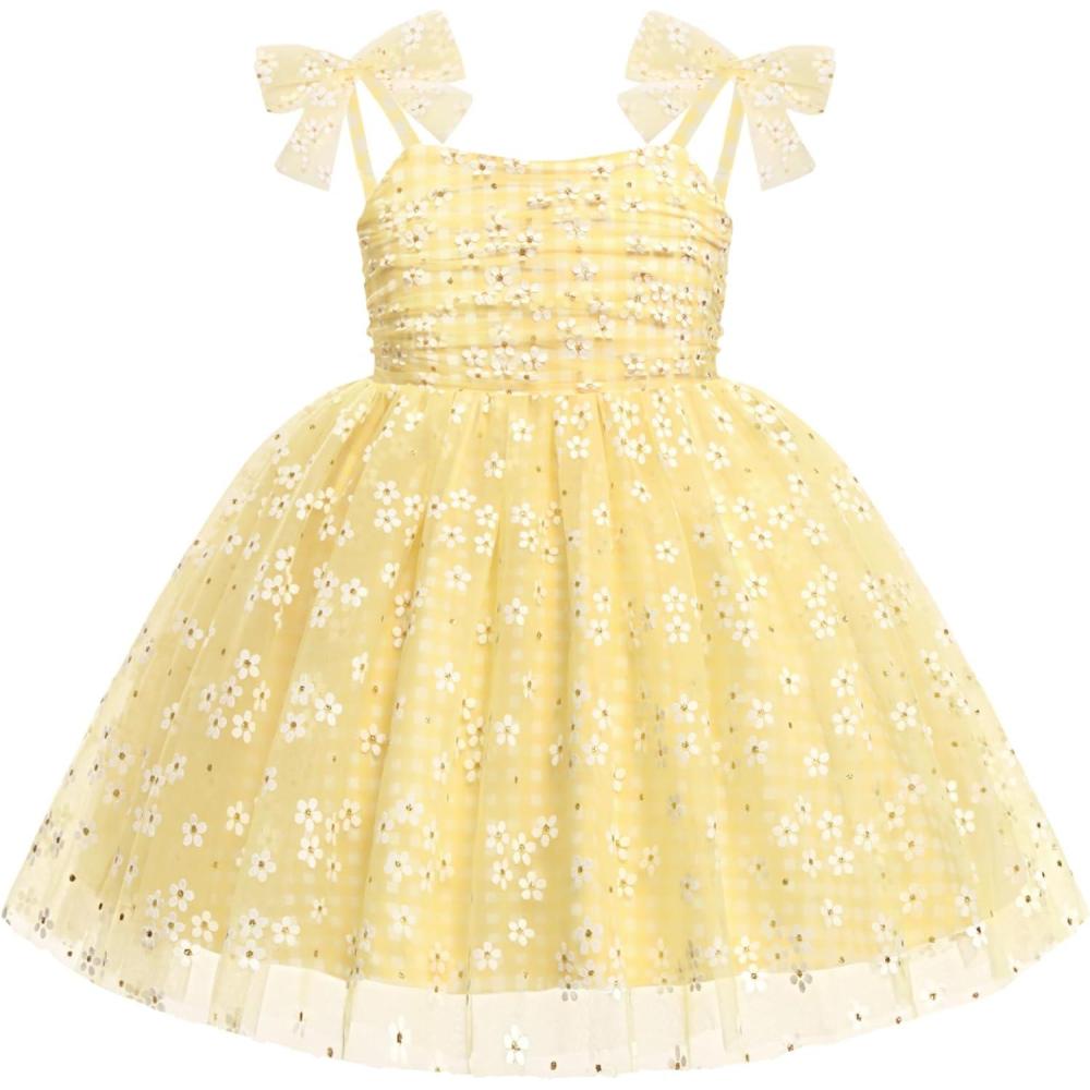 image:imageArshiner Toddler Tulle Dress Girls Spaghetti Strap Birthday Princess Photoshoot Tutu DressesYellow Daisy