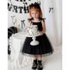 Arshiner Toddler Tulle Dress Girls Spaghetti Strap Birthday Princess Photoshoot Tutu Dresses(Black)