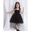 Arshiner Toddler Tulle Dress Girls Spaghetti Strap Birthday Princess Photoshoot Tutu Dresses(Black)