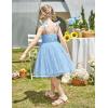 Arshiner Toddler Tulle Dress Girls Spaghetti Strap Birthday Princess Photoshoot Tutu Dresses(Light Blue)