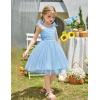 Arshiner Toddler Tulle Dress Girls Spaghetti Strap Birthday Princess Photoshoot Tutu Dresses(Light Blue)
