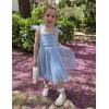 Arshiner Toddler Tulle Dress Girls Spaghetti Strap Birthday Princess Photoshoot Tutu Dresses(Light Blue)