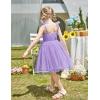 Arshiner Toddler Tulle Dress Girls Spaghetti Strap Birthday Princess Photoshoot Tutu Dresses(Lilac)