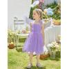 Arshiner Toddler Tulle Dress Girls Spaghetti Strap Birthday Princess Photoshoot Tutu Dresses(Lilac)