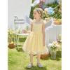 Arshiner Toddler Tulle Dress Girls Spaghetti Strap Birthday Princess Photoshoot Tutu Dresses(Yellow Daisy)