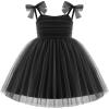 Arshiner Toddler Tulle Dress Girls Spaghetti Strap Birthday Princess Photoshoot Tutu Dresses(Black)