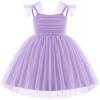 Arshiner Toddler Tulle Dress Girls Spaghetti Strap Birthday Princess Photoshoot Tutu Dresses(Lilac)