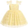 Arshiner Toddler Tulle Dress Girls Spaghetti Strap Birthday Princess Photoshoot Tutu Dresses(Yellow Daisy)