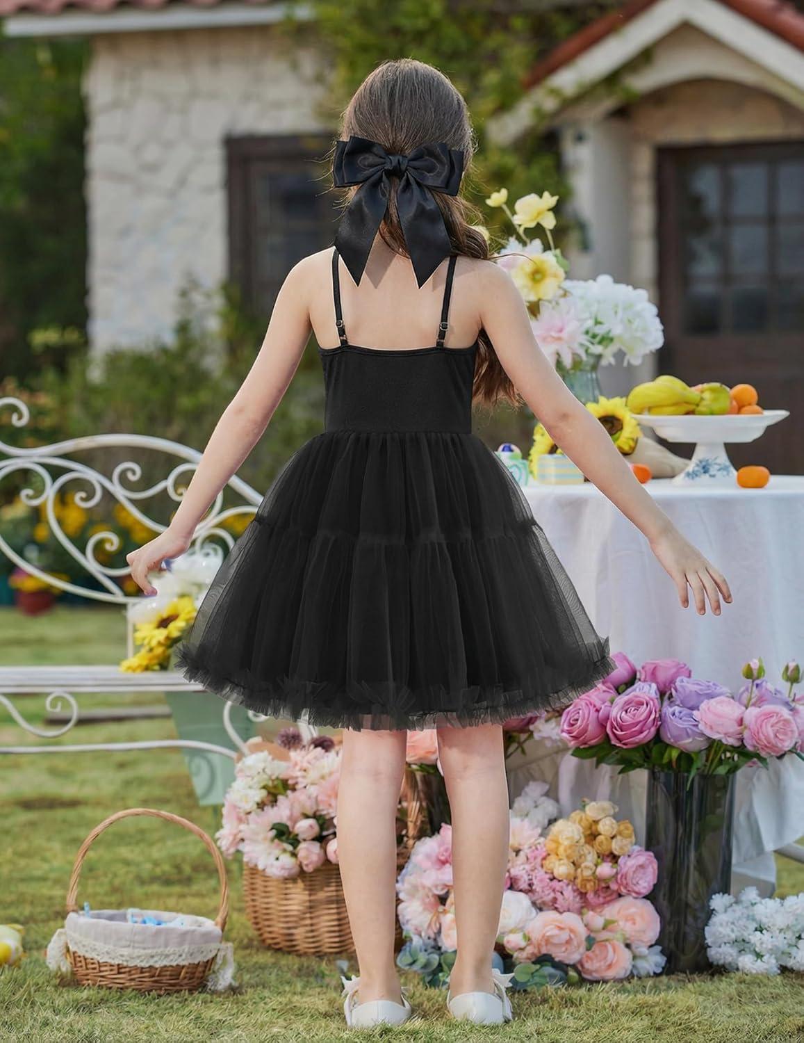 image:imageArshiner Toddler Baby Girl Birthday Princess Dress Girls Spaghetti Strap Tulle Tutu Dresses Summer Mini Sundress 18YBlack