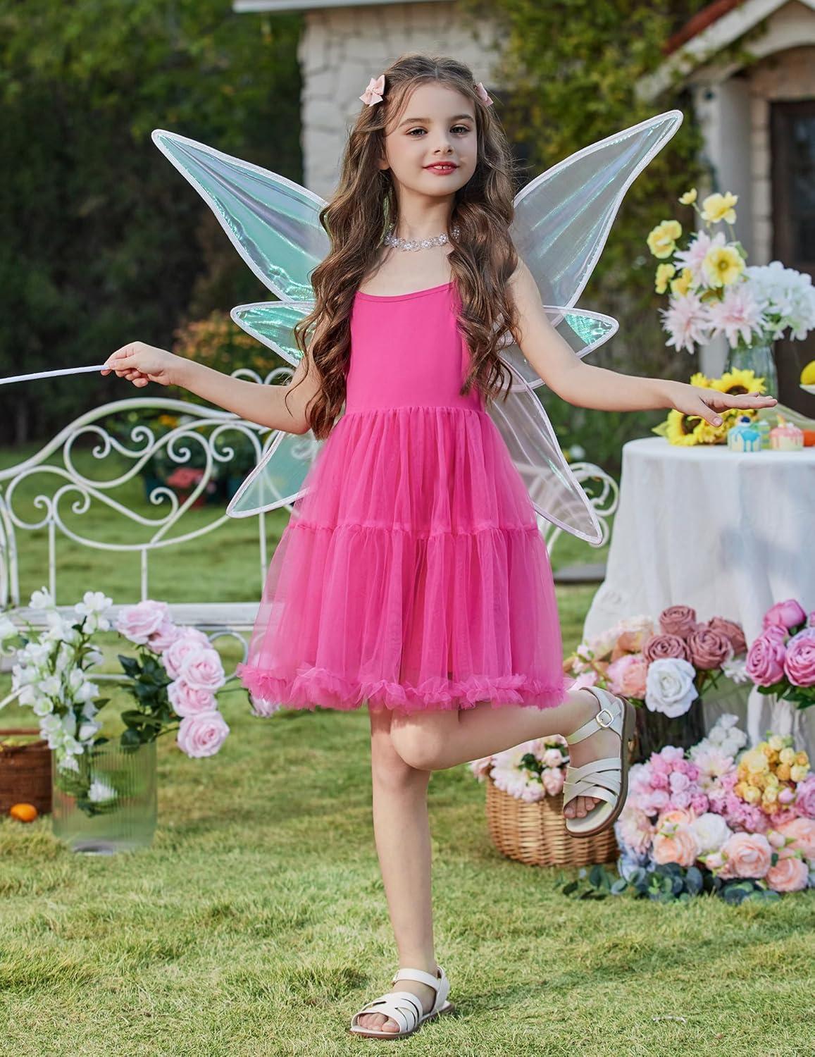 image:imageArshiner Toddler Baby Girl Birthday Princess Dress Girls Spaghetti Strap Tulle Tutu Dresses Summer Mini Sundress 18YHot Pink