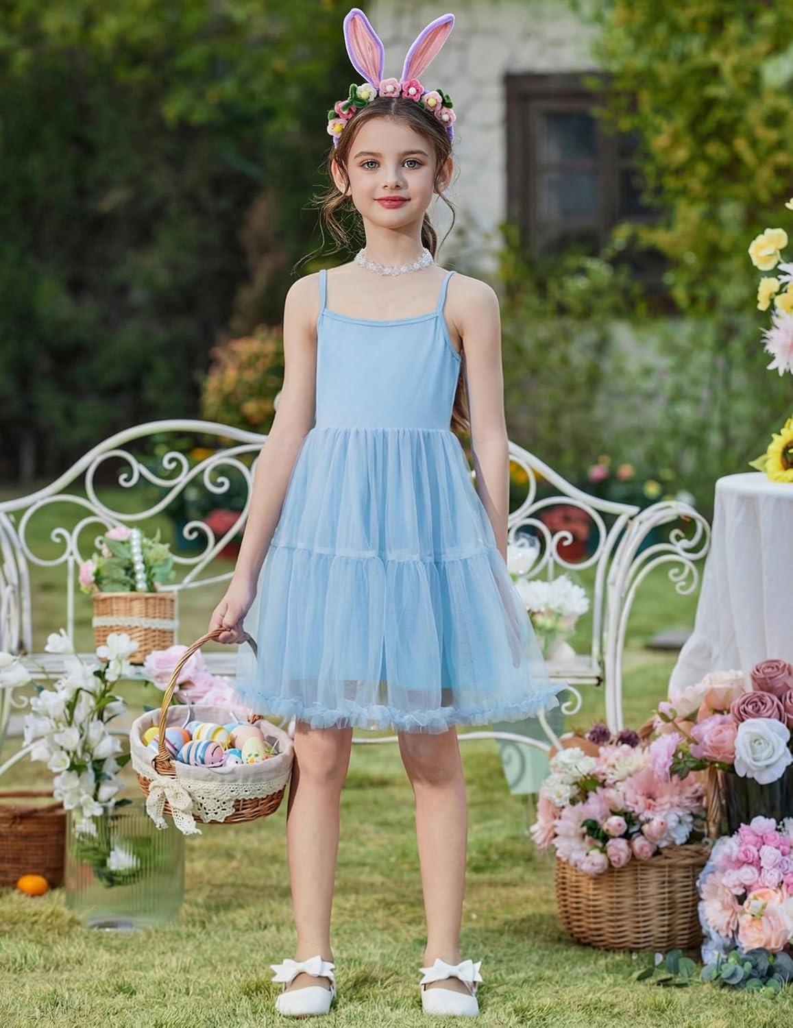 image:imageArshiner Toddler Baby Girl Birthday Princess Dress Girls Spaghetti Strap Tulle Tutu Dresses Summer Mini Sundress 18YLight Blue