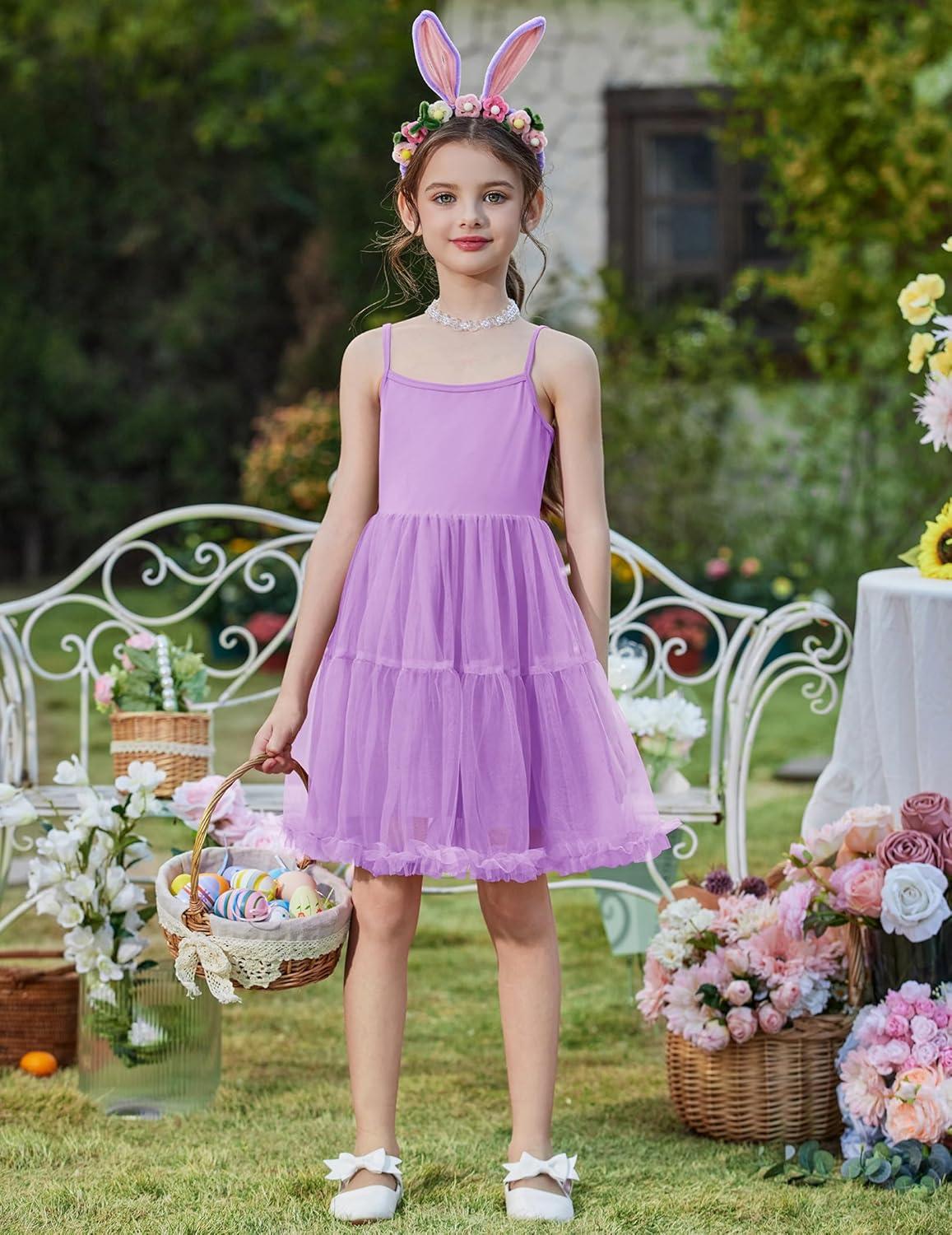 image:imageArshiner Toddler Baby Girl Birthday Princess Dress Girls Spaghetti Strap Tulle Tutu Dresses Summer Mini Sundress 18YLila