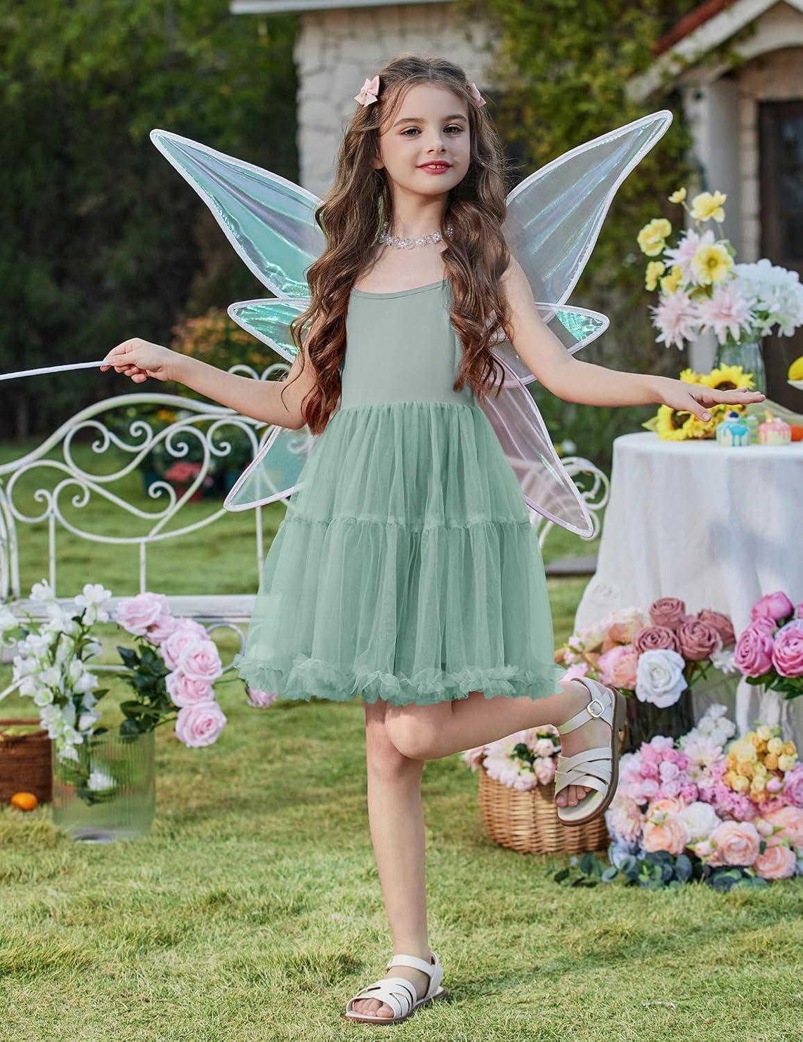 image:imageArshiner Toddler Baby Girl Birthday Princess Dress Girls Spaghetti Strap Tulle Tutu Dresses Summer Mini Sundress 18YSage Green