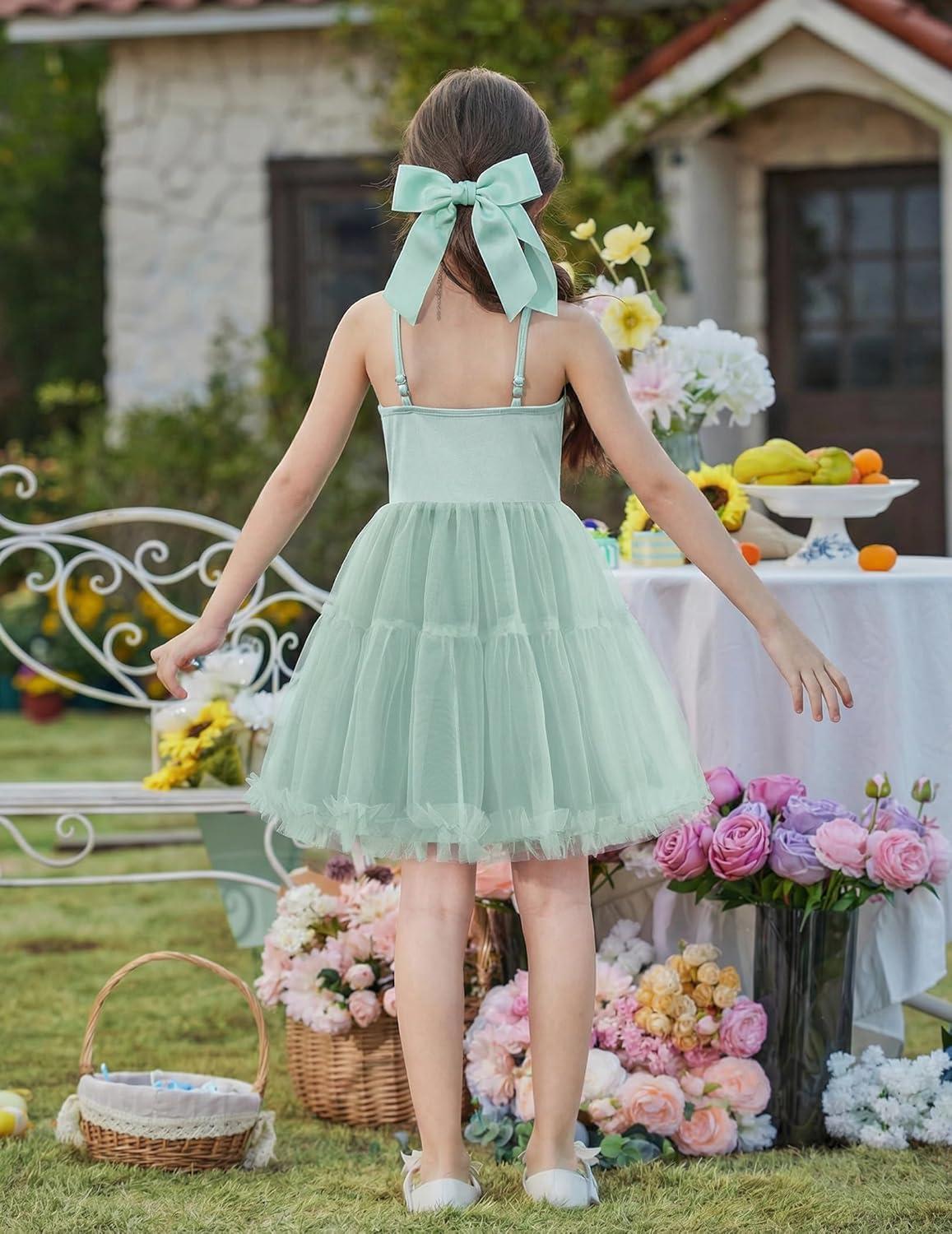 image:imageArshiner Toddler Baby Girl Birthday Princess Dress Girls Spaghetti Strap Tulle Tutu Dresses Summer Mini Sundress 18YSage Green
