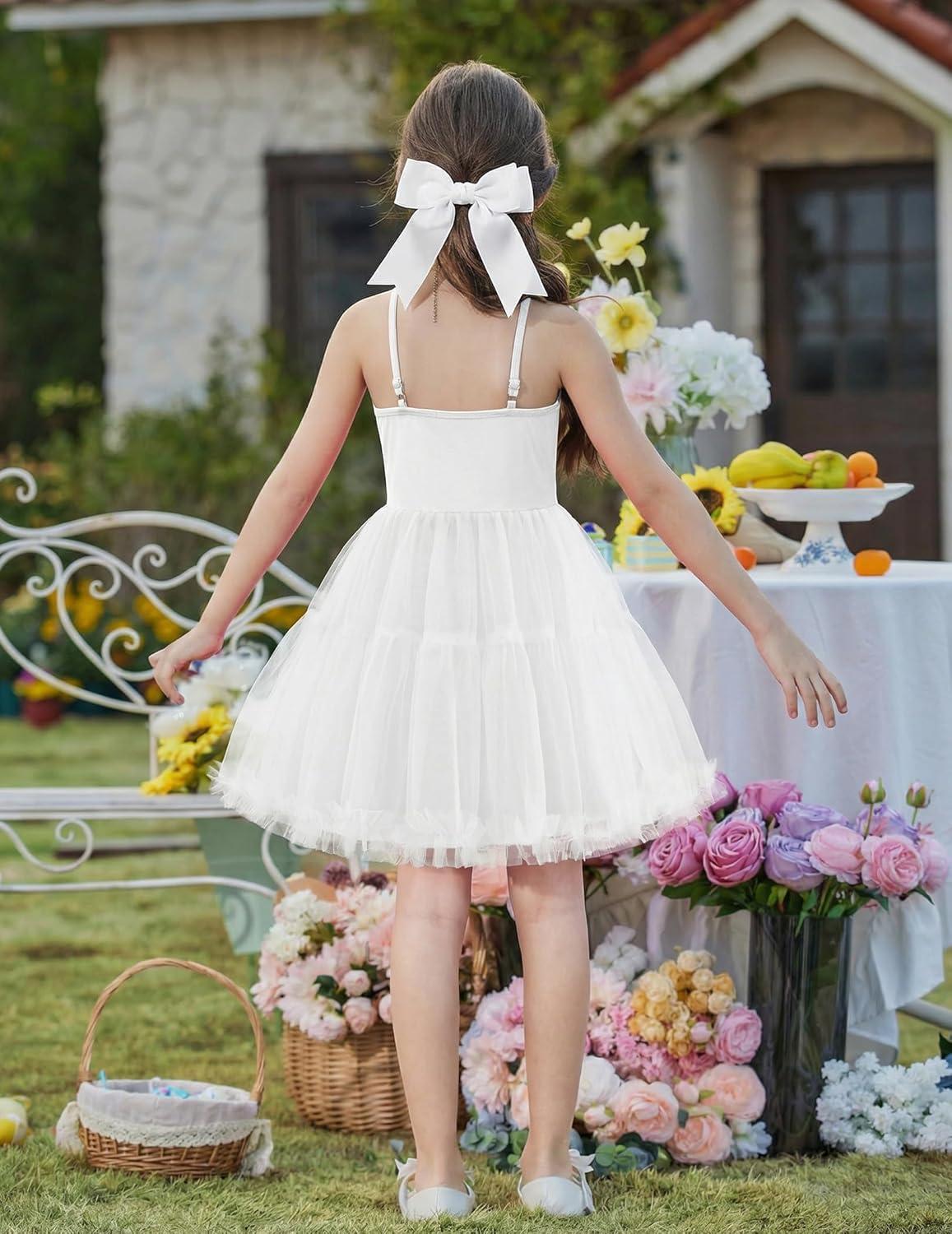 image:imageArshiner Toddler Baby Girl Birthday Princess Dress Girls Spaghetti Strap Tulle Tutu Dresses Summer Mini Sundress 18YWhite