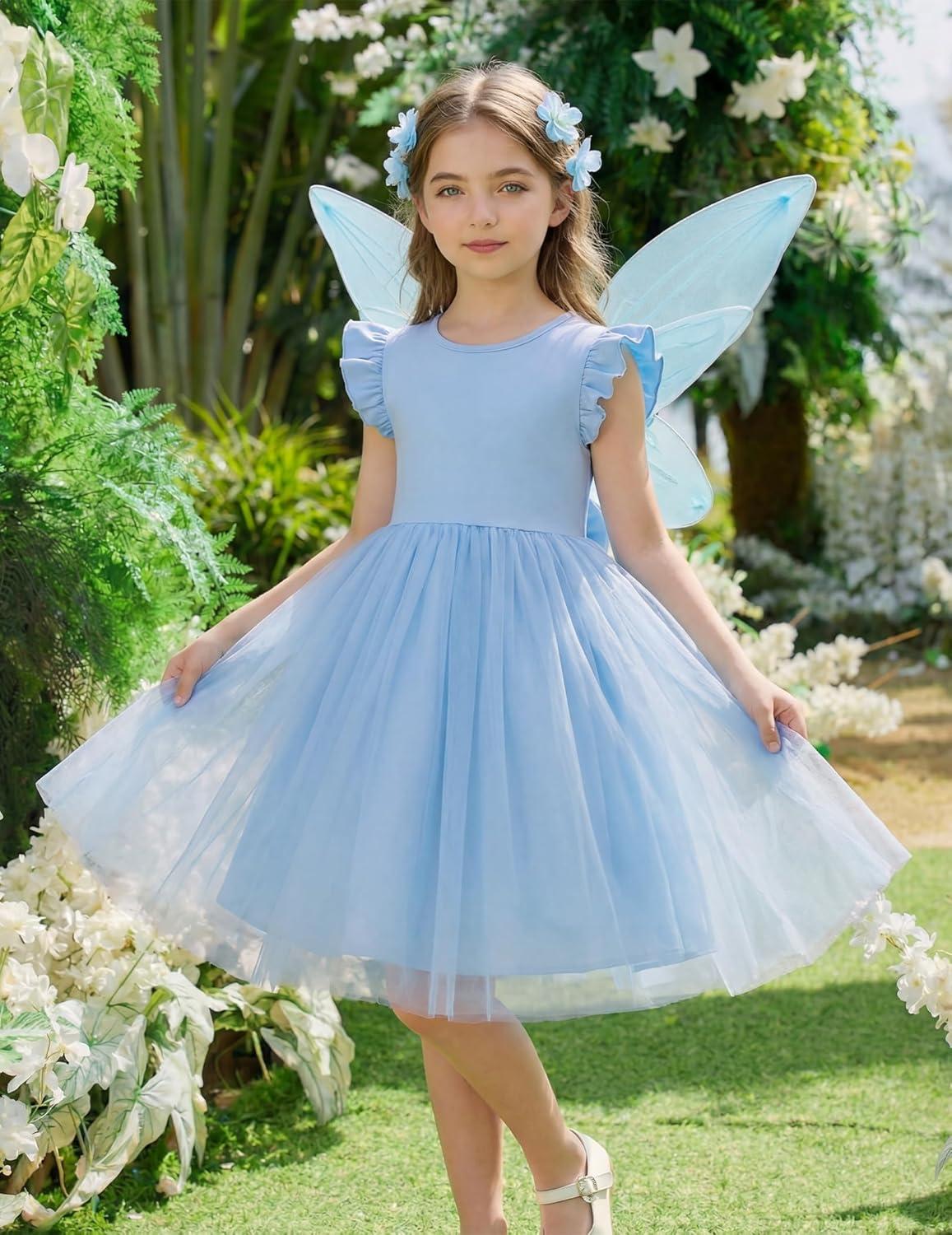 image:imageArshiner Toddler Flower Girl Dress VBack Bowknot Birthday Party Formal Ball Gown Prom Tulle DressesBlue
