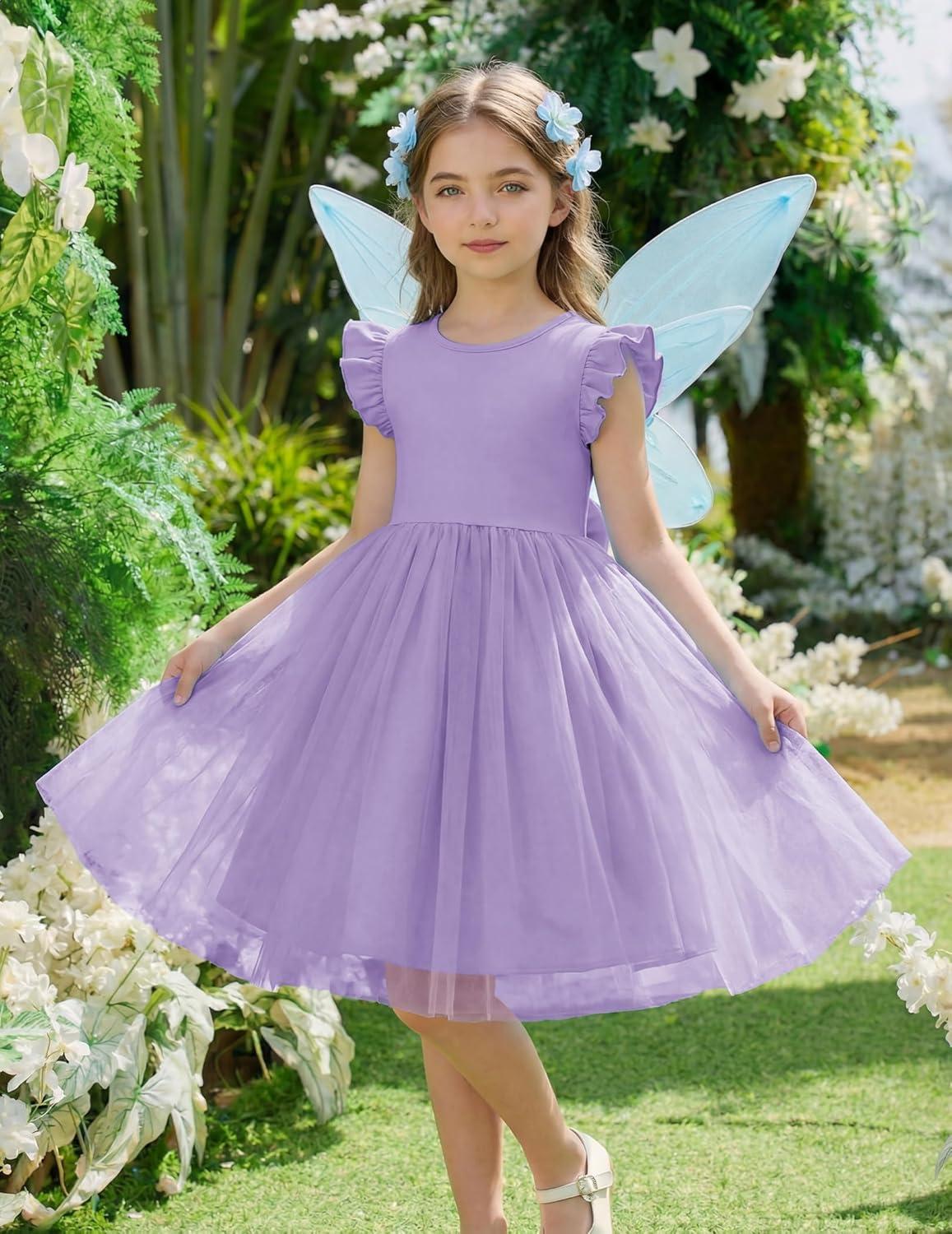 image:imageArshiner Toddler Flower Girl Dress VBack Bowknot Birthday Party Formal Ball Gown Prom Tulle DressesLavender