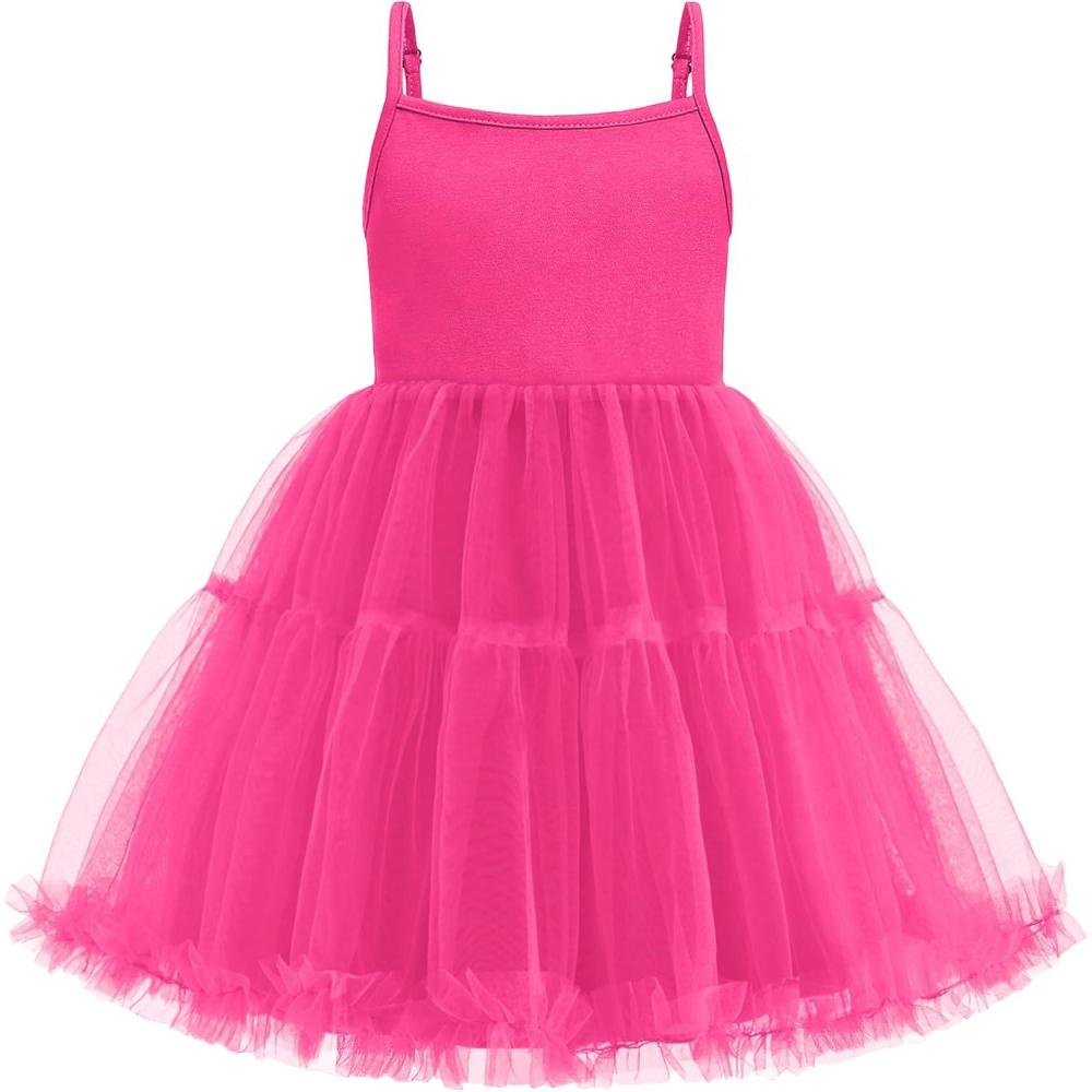 image:imageArshiner Toddler Baby Girl Birthday Princess Dress Girls Spaghetti Strap Tulle Tutu Dresses Summer Mini Sundress 18YHot Pink