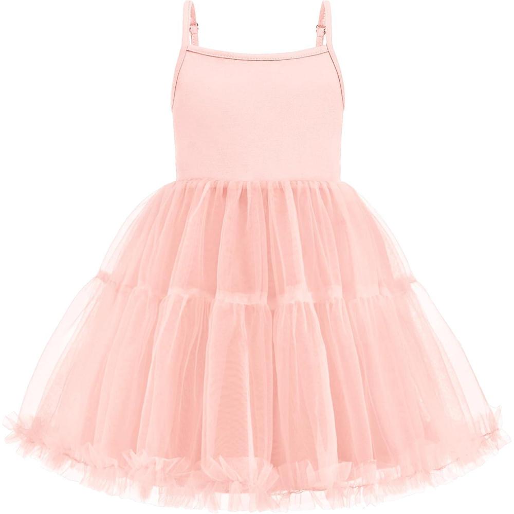 image:imageArshiner Toddler Baby Girl Birthday Princess Dress Girls Spaghetti Strap Tulle Tutu Dresses Summer Mini Sundress 18YLight Pink