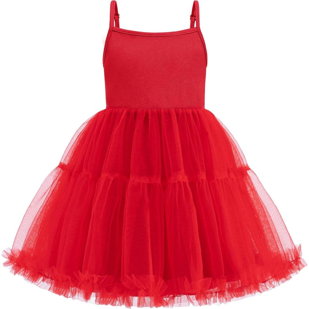 image:imageArshiner Toddler Baby Girl Birthday Princess Dress Girls Spaghetti Strap Tulle Tutu Dresses Summer Mini Sundress 18YRed