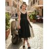 Arshiner Flower Girl Dress Spaghetti Strap Tulle Long Formal Wedding Pageant Party Fancy Princess Ball Gown Dresses(Black)