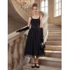 Arshiner Flower Girls Dress Spaghetti Strap Formal Wedding Pageant Party Tulle Long Dresses with Belt(Black)