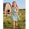 Arshiner Girls Summer Dress Bowknot Strap Casual Sleeveless Tiered Sundress with Pockets 6-14 Years(Light Green)