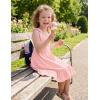 Arshiner Girls Summer Dress Bowknot Strap Casual Sleeveless Tiered Sundress with Pockets 6-14 Years(Light Pink)