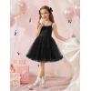 Arshiner Toddler Baby Girl Birthday Princess Dress Girls Spaghetti Strap Tulle Tutu Dresses Summer Mini Sundress 1-8Y(Black)