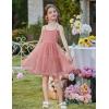 Arshiner Toddler Baby Girl Birthday Princess Dress Girls Spaghetti Strap Tulle Tutu Dresses Summer Mini Sundress 1-8Y(Dusty Pink – Dot Tulle)