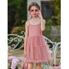 Arshiner Toddler Baby Girl Birthday Princess Dress Girls Spaghetti Strap Tulle Tutu Dresses Summer Mini Sundress 1-8Y(Dusty Pink – Dot Tulle)