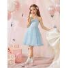 Arshiner Toddler Baby Girl Birthday Princess Dress Girls Spaghetti Strap Tulle Tutu Dresses Summer Mini Sundress 1-8Y(Light Blue)