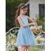 Arshiner Toddler Baby Girl Birthday Princess Dress Girls Spaghetti Strap Tulle Tutu Dresses Summer Mini Sundress 1-8Y(Light Blue)
