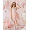 Arshiner Toddler Baby Girl Birthday Princess Dress Girls Spaghetti Strap Tulle Tutu Dresses Summer Mini Sundress 1-8Y(Light Pink)