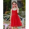Arshiner Toddler Baby Girl Birthday Princess Dress Girls Spaghetti Strap Tulle Tutu Dresses Summer Mini Sundress 1-8Y(Red)