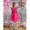 Arshiner Toddler Flower Girl Dress V-Back Bowknot Birthday Party Formal Ball Gown Prom Tulle Dresses(Hot Pink)