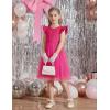 Arshiner Toddler Flower Girl Dress V-Back Bowknot Birthday Party Formal Ball Gown Prom Tulle Dresses(Hot Pink)