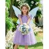 Arshiner Toddler Flower Girl Dress V-Back Bowknot Birthday Party Formal Ball Gown Prom Tulle Dresses(Lavender)