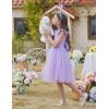 Arshiner Toddler Flower Girl Dress V-Back Bowknot Birthday Party Formal Ball Gown Prom Tulle Dresses(Lavender)