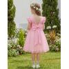 Arshiner Toddler Flower Girl Dress V-Back Bowknot Birthday Party Formal Ball Gown Prom Tulle Dresses(Pink)