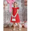 Arshiner Toddler Flower Girl Dress V-Back Bowknot Birthday Party Formal Ball Gown Prom Tulle Dresses(Red)