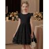 Arshiner Toddler Tutu Dress Girls Summer Ruffle Sleeve Tulle Sundress Birthday Party Dresses 3-8Y(Black)