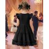 Arshiner Toddler Tutu Dress Girls Summer Ruffle Sleeve Tulle Sundress Birthday Party Dresses 3-8Y(Black)
