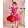 Arshiner Toddler Tutu Dress Girls Summer Ruffle Sleeve Tulle Sundress Birthday Party Dresses 3-8Y(Hot Pink)