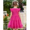 Arshiner Toddler Tutu Dress Girls Summer Ruffle Sleeve Tulle Sundress Birthday Party Dresses 3-8Y(Hot Pink)