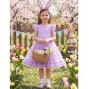 Arshiner Toddler Tutu Dress Girls Summer Ruffle Sleeve Tulle Sundress Birthday Party Dresses 3-8Y(Purple)