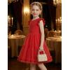Arshiner Toddler Tutu Dress Girls Summer Ruffle Sleeve Tulle Sundress Birthday Party Dresses 3-8Y(Red)
