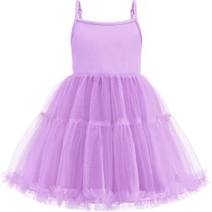 Arshiner Toddler Baby Girl Birthday Princess Dress Girls Spaghetti Strap Tulle Tutu Dresses Summer Mini Sundress 1-8Y(Lila)