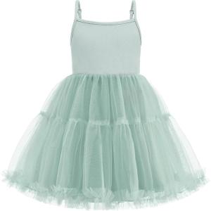Arshiner Toddler Baby Girl Birthday Princess Dress Girls Spaghetti Strap Tulle Tutu Dresses Summer Mini Sundress 1-8Y(Sage Green)