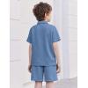 Arshiner Boys’ 2-Piece Outfits Short Sleeve Zip Polo Shirt & Drawstring Shorts Set Kids Summer Track Suits 4-13 Years(Navy Blue)
